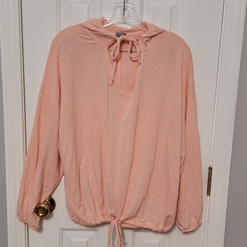 Aerie Cinched Oversized Baby Pink Hoodie size Medium EUC
